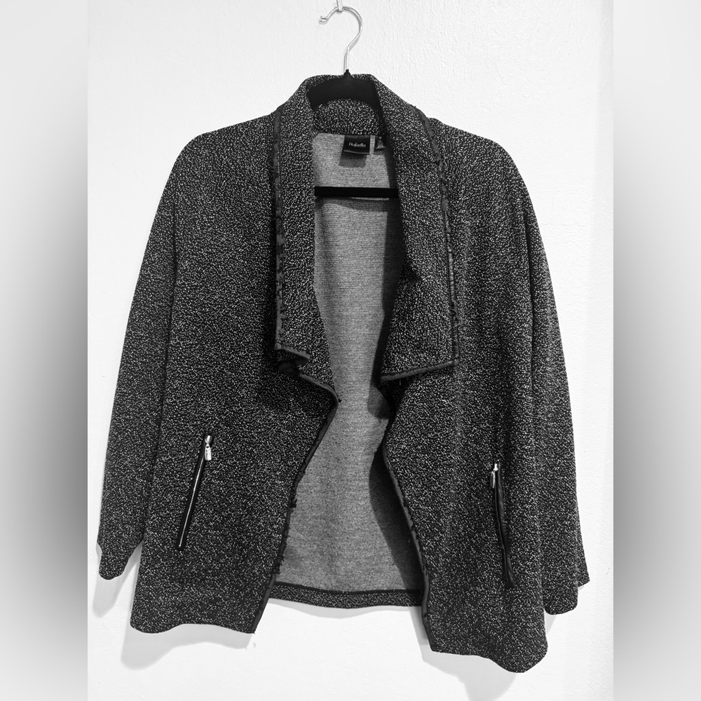 Rafaella Black and Gray Teddy Jacket